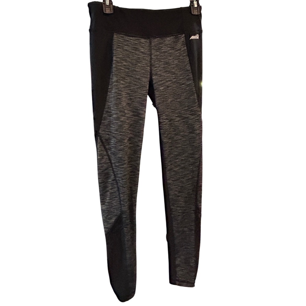 Avia Women's Active Leggings Small High Waist Black Gray Athletic Workout Pants
